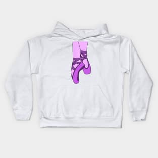 Purple pointe shoes Kids Hoodie